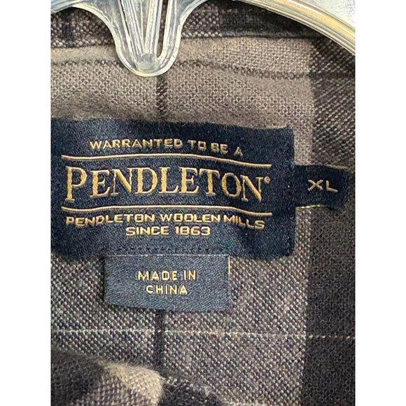 Pendleton Mens Button-Up Long Sleeve Plaid Flannel Shirt Gray/Black XL - Picture 9 of 10